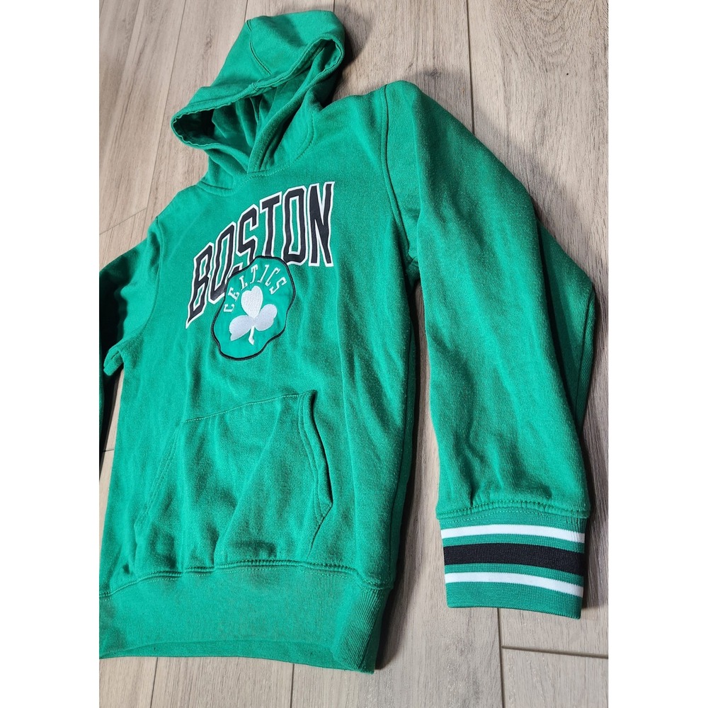 NBA Boston Celtics Kids Green Pullover Hoodie Sweatshirt Basketball Size M 10/12 - Picture 3 of 7